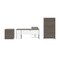 Bestar BESTAR Upstand 135W 72W L-Shaped Standing Desk with Bookcase and File Cabinet in bark grey & white 175853-000047 - alternate 9
